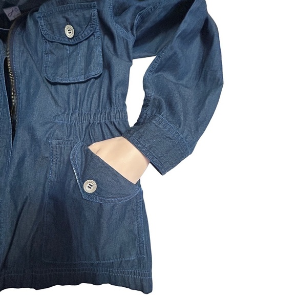 JR by JAR Denim Field Jacket Utility Coat 100% Cotton Full Zip Front Monogrammed - Picture 11 of 15